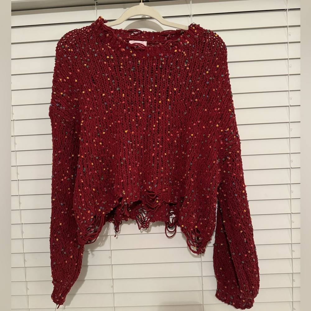 Burgundy Pink Lily Sweater